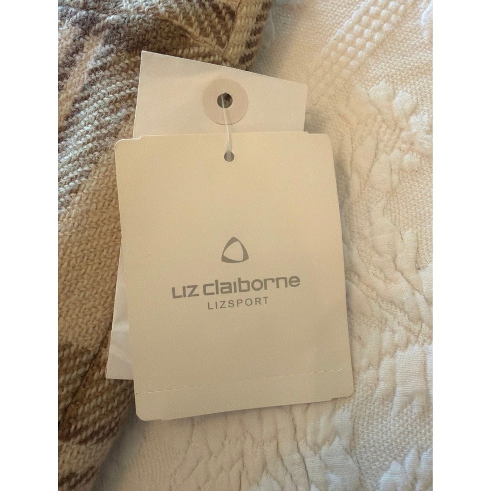 Liz Claiborne Lizsport Plaid Wool Blend Wrap Mini Skirt Scottish Moors Tan 10 - Picture 2 of 14